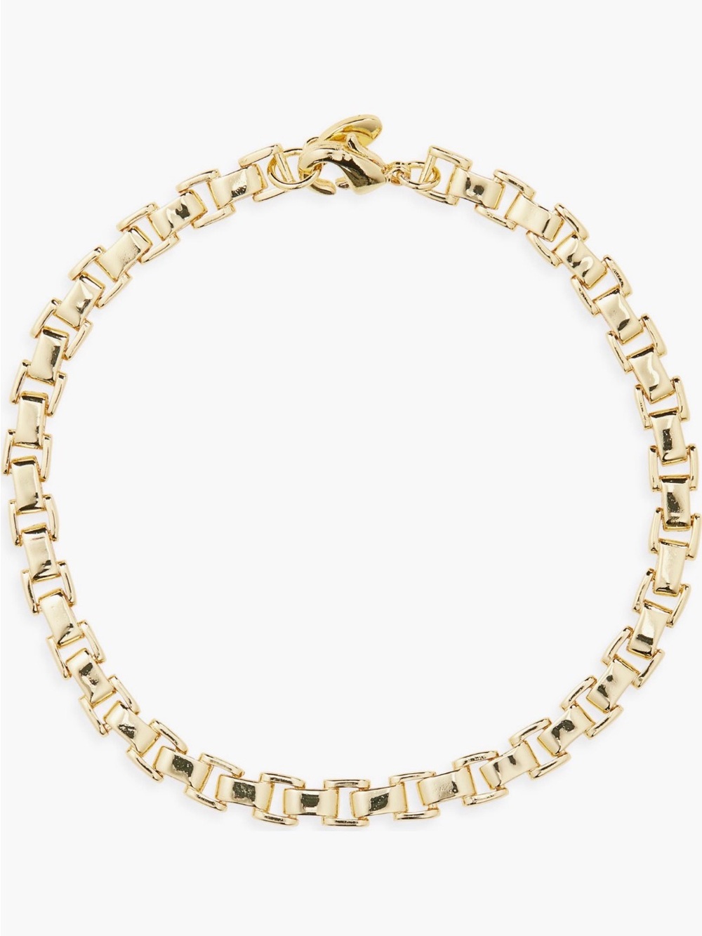 NWT Argento Vivo Gold Box Chain Bracelet Size 7.5